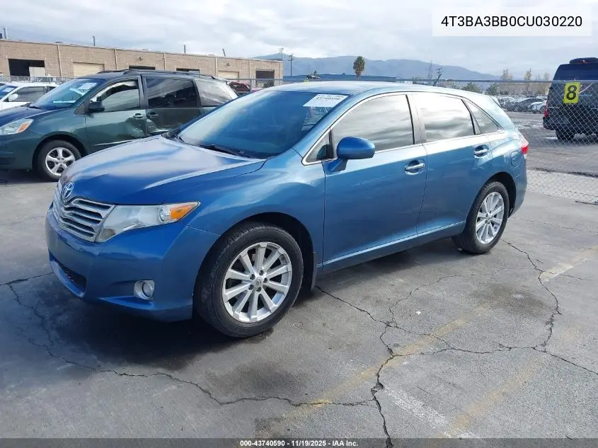 4T3BA3BB0CU030220 2012 Toyota Venza Xle