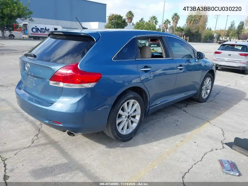 4T3BA3BB0CU030220 2012 Toyota Venza Xle