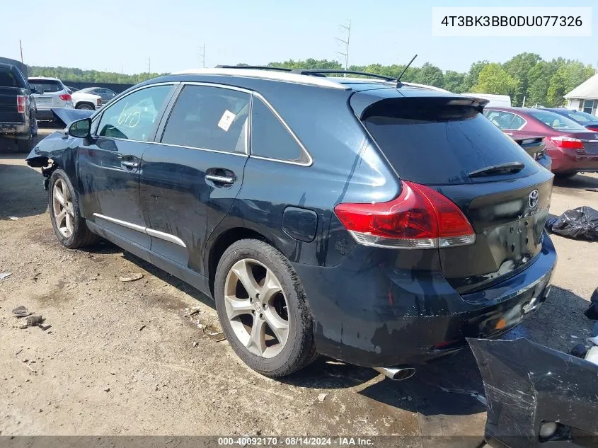 4T3BK3BB0DU077326 2013 Toyota Venza Xle V6