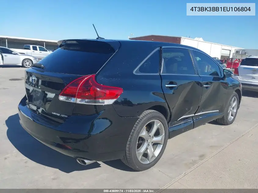 4T3BK3BB1EU106804 2014 Toyota Venza Limited V6
