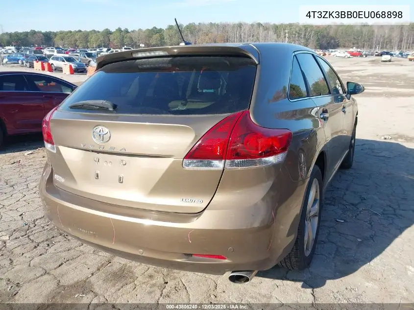 4T3ZK3BB0EU068898 2014 Toyota Venza Limited V6
