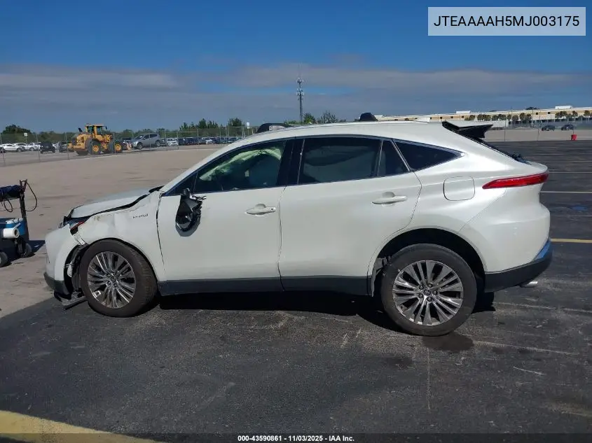 JTEAAAAH5MJ003175 2021 Toyota Venza Limited