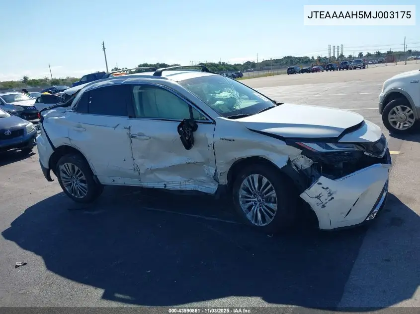 JTEAAAAH5MJ003175 2021 Toyota Venza Limited