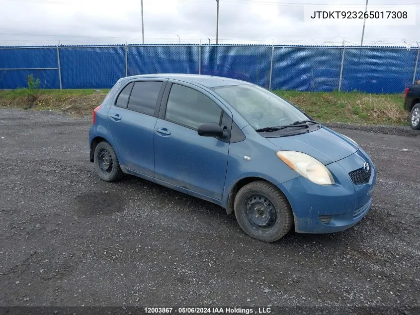 JTDKT923265017308 2006 Toyota Yaris