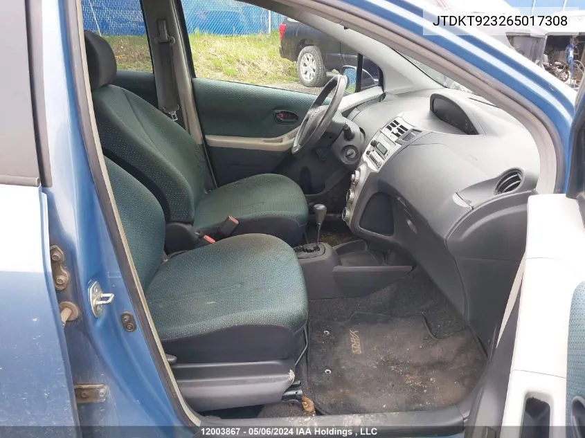 JTDKT923265017308 2006 Toyota Yaris