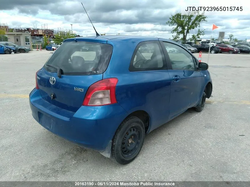 2006 Toyota Yaris Le VIN: JTDJT923965015745 Lot: 20163190