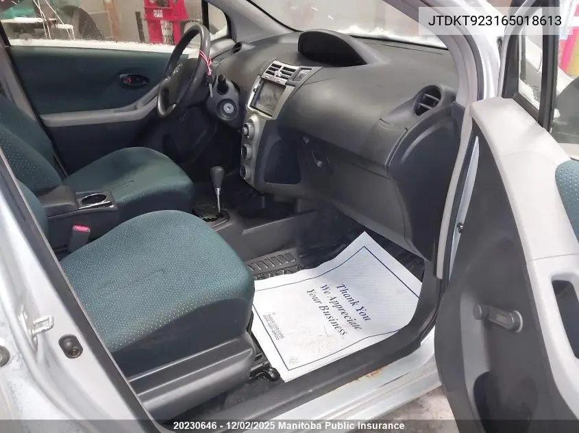 JTDKT923165018613 2006 Toyota Yaris Le