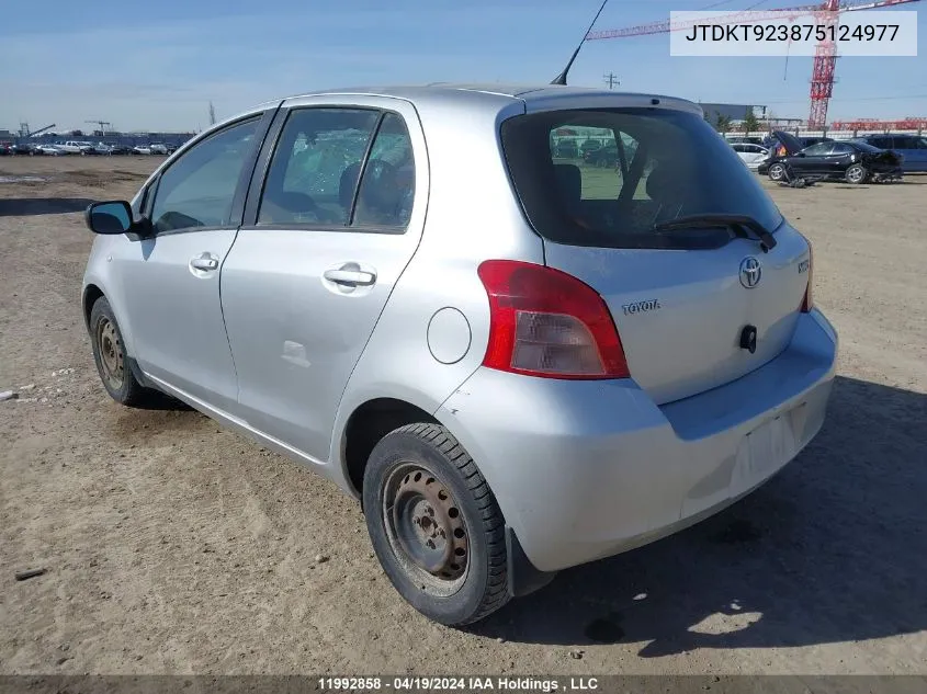 JTDKT923875124977 2007 Toyota Yaris