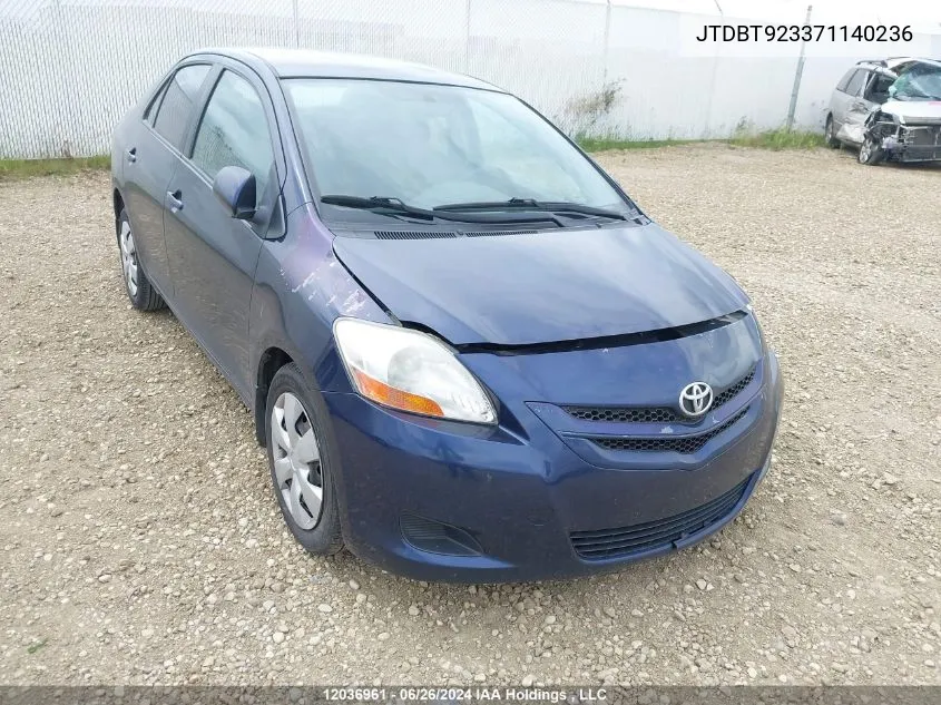 2007 Toyota Yaris VIN: JTDBT923371140236 Lot: 12036961