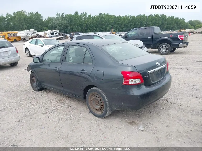 JTDBT923871114859 2007 Toyota Yaris