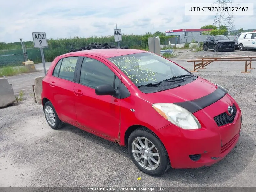 2007 Toyota Yaris Le/Rs VIN: JTDKT923175127462 Lot: 12044018