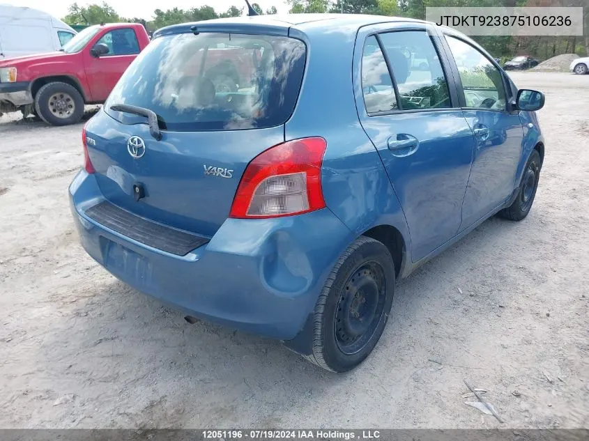 JTDKT923875106236 2007 Toyota Yaris