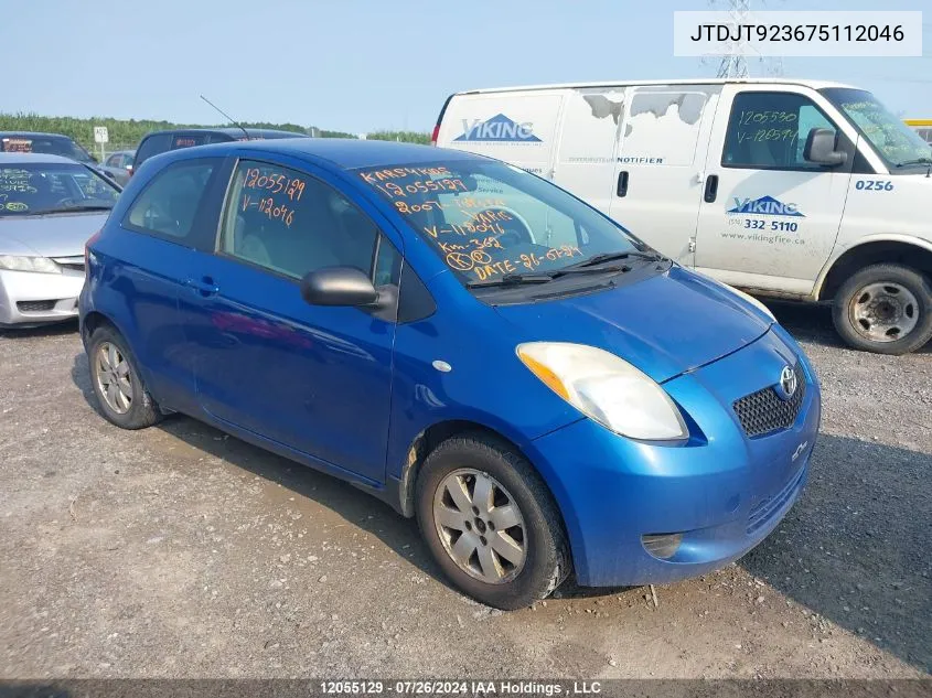 JTDJT923675112046 2007 Toyota Yaris