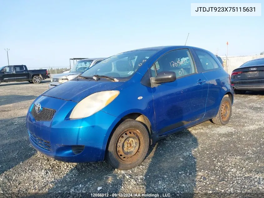 JTDJT923X75115631 2007 Toyota Yaris