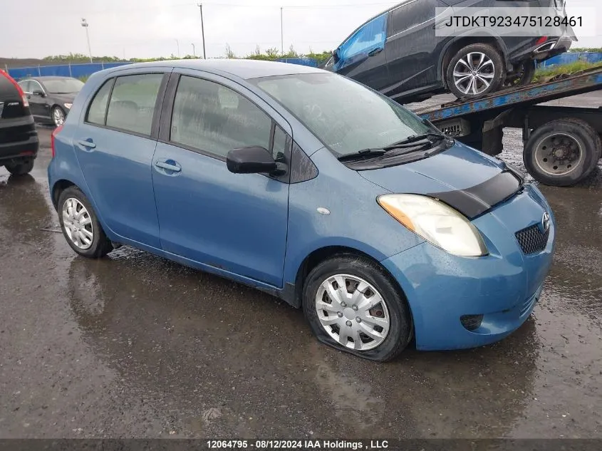 2007 Toyota Yaris VIN: JTDKT923475128461 Lot: 12064795