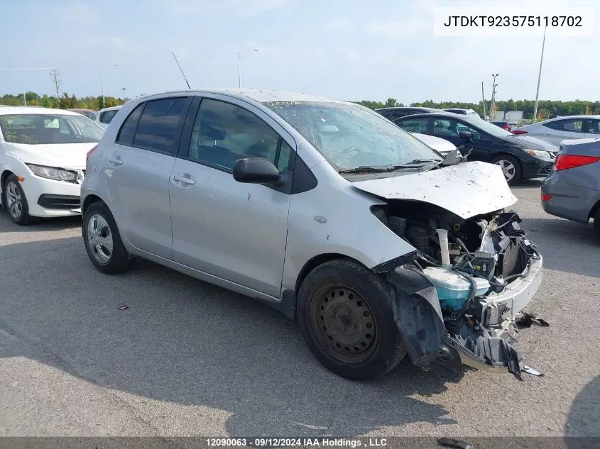 2007 Toyota Yaris VIN: JTDKT923575118702 Lot: 12090063