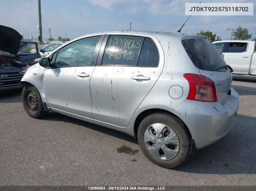 JTDKT923575118702 2007 Toyota Yaris