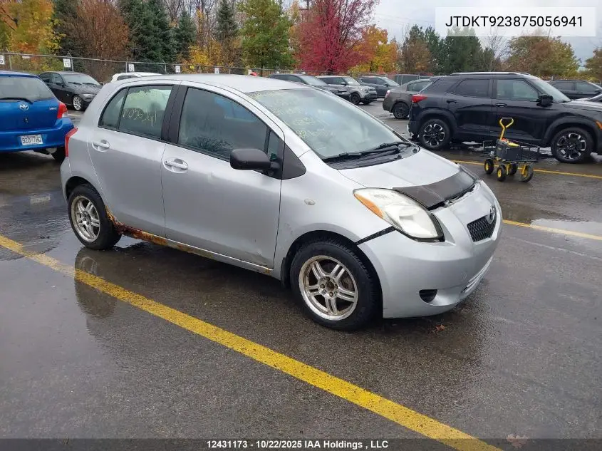 JTDKT923875056941 2007 Toyota Yaris
