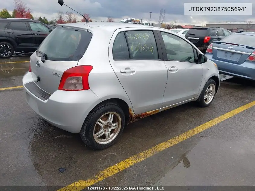 JTDKT923875056941 2007 Toyota Yaris