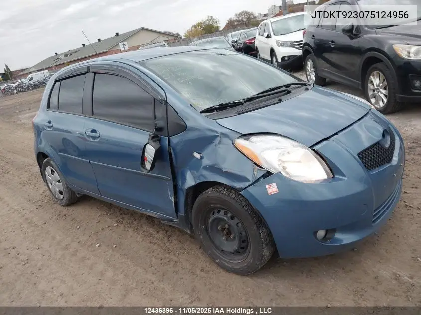 JTDKT923075124956 2007 Toyota Yaris