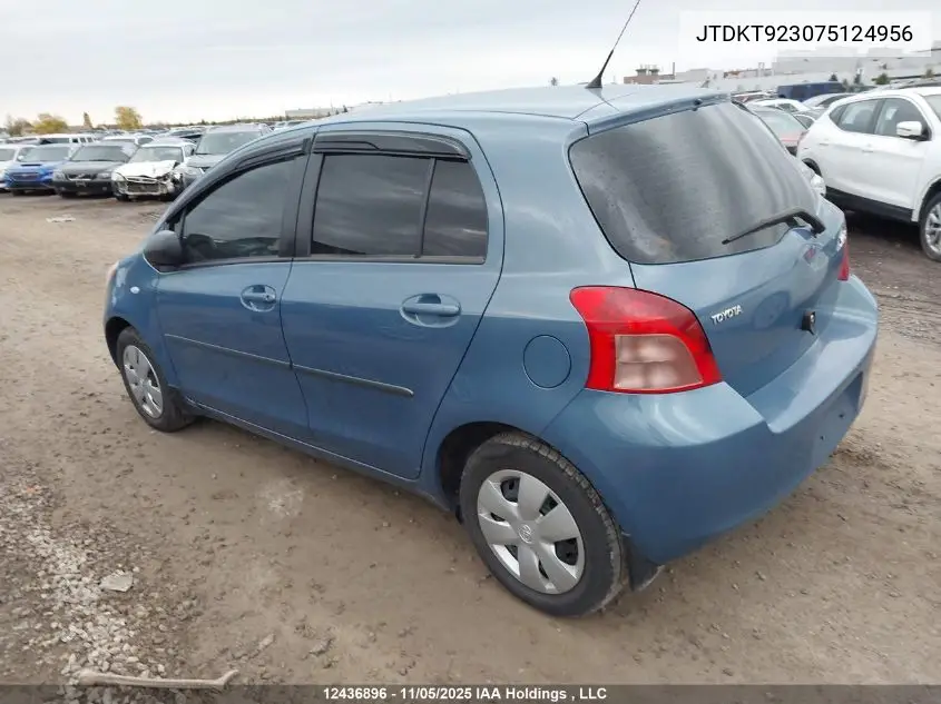 JTDKT923075124956 2007 Toyota Yaris
