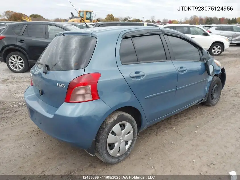 JTDKT923075124956 2007 Toyota Yaris