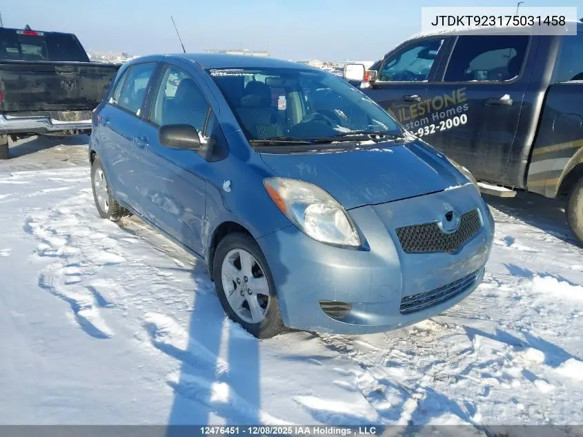 JTDKT923175031458 2007 Toyota Yaris Le/Rs