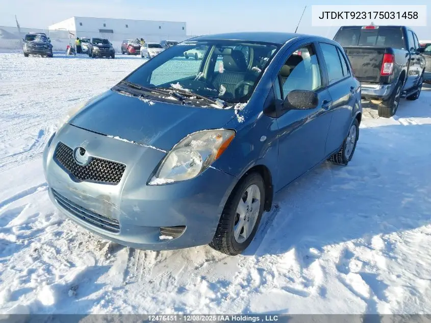 JTDKT923175031458 2007 Toyota Yaris Le/Rs