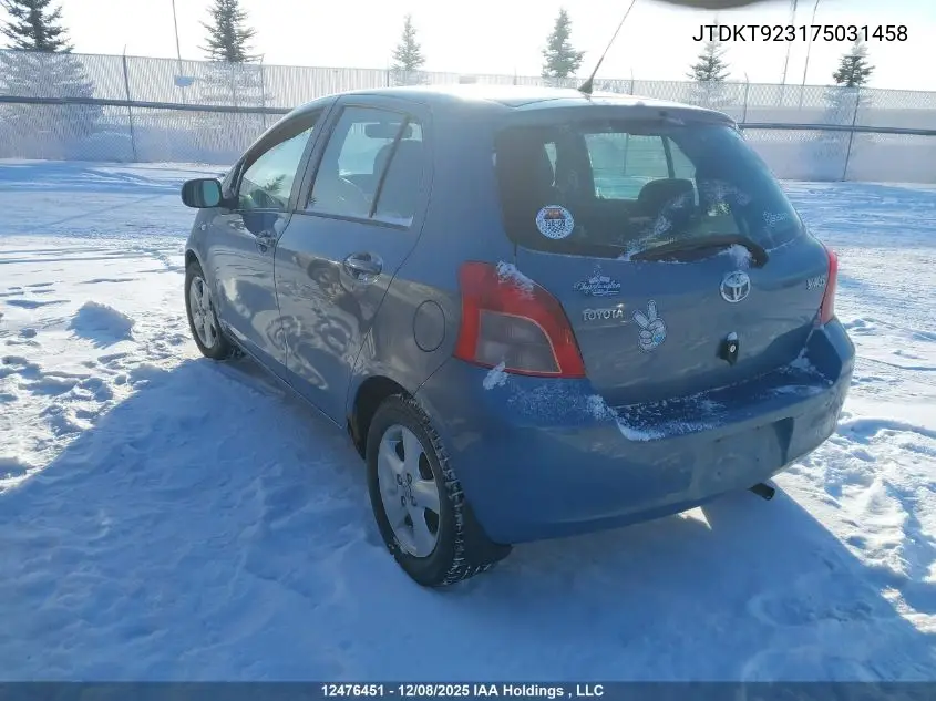 JTDKT923175031458 2007 Toyota Yaris Le/Rs