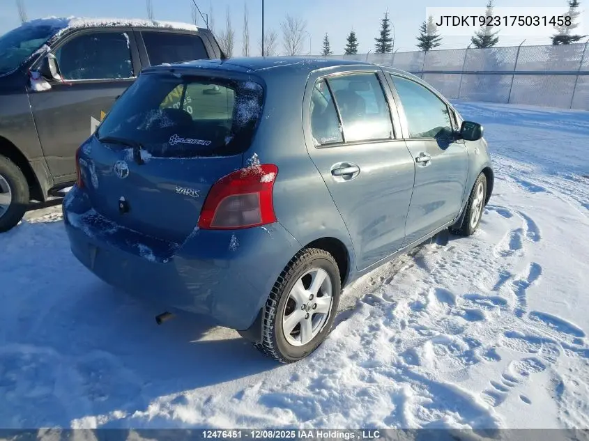 JTDKT923175031458 2007 Toyota Yaris Le/Rs