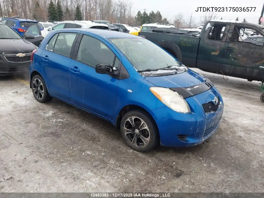 JTDKT923175036577 2007 Toyota Yaris Le/Rs