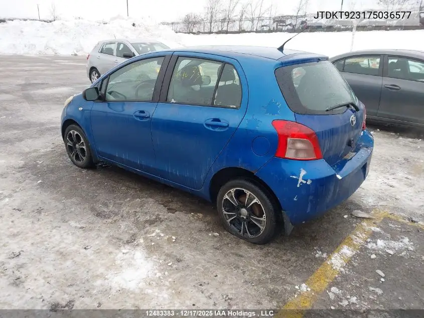 JTDKT923175036577 2007 Toyota Yaris Le/Rs