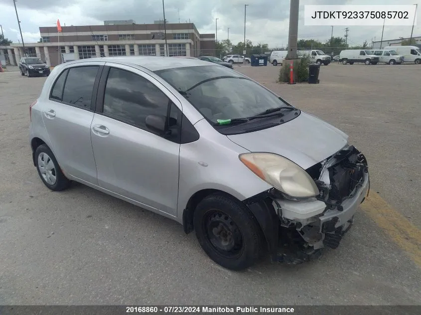 JTDKT923375085702 2007 Toyota Yaris Le