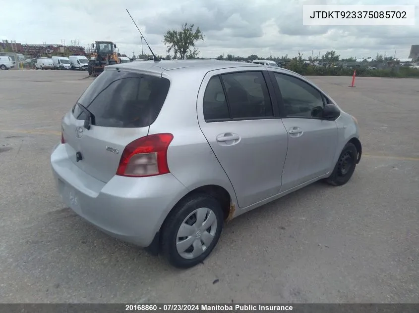 JTDKT923375085702 2007 Toyota Yaris Le