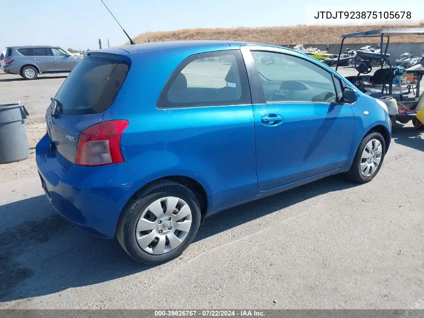 JTDJT923875105678 2007 Toyota Yaris