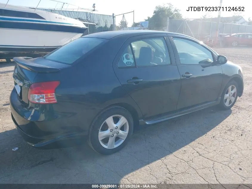 JTDBT923371124652 2007 Toyota Yaris S