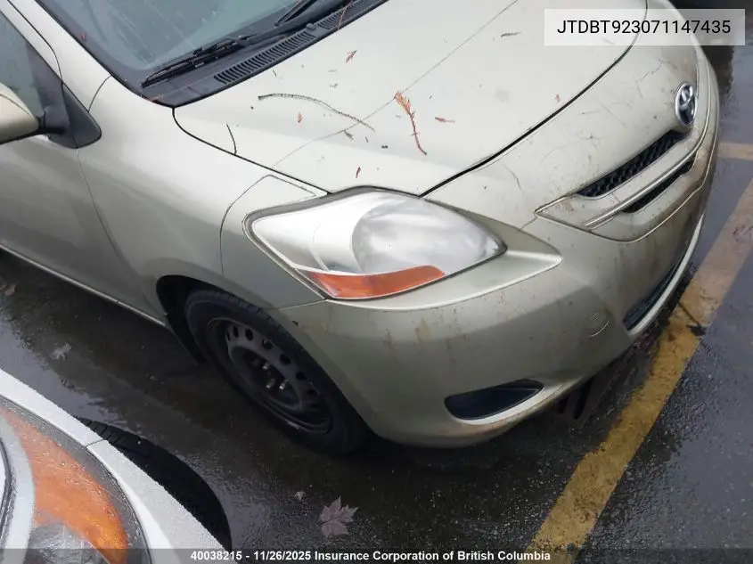 JTDBT923071147435 2007 Toyota Yaris