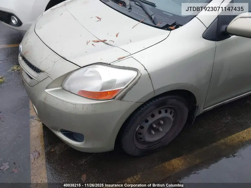 JTDBT923071147435 2007 Toyota Yaris