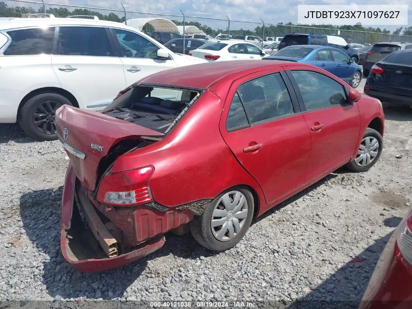 2007 Toyota Yaris VIN: JTDBT923X71097627 Lot: 40121038