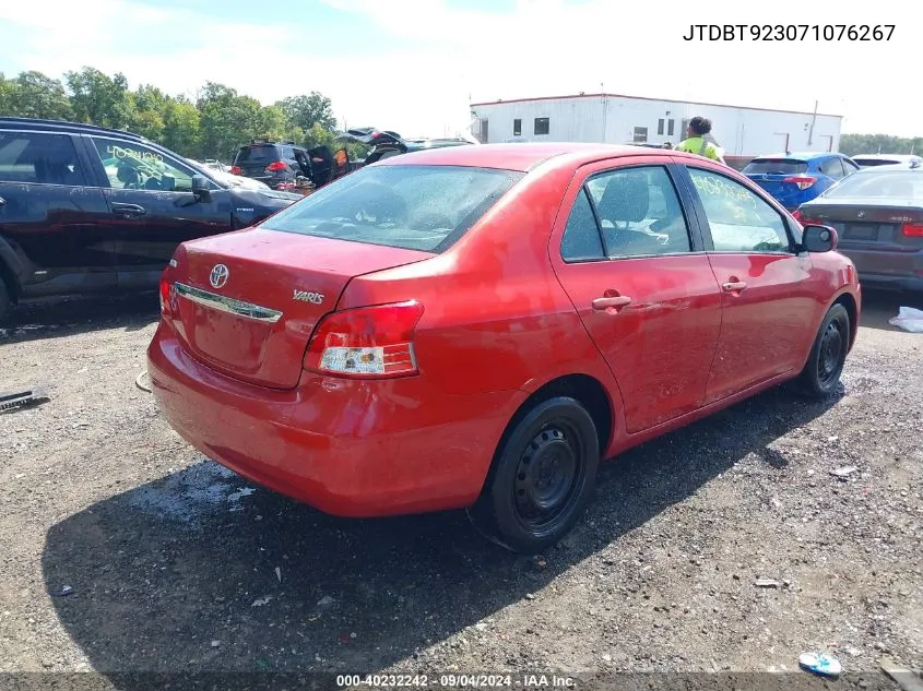 2007 Toyota Yaris VIN: JTDBT923071076267 Lot: 40232242