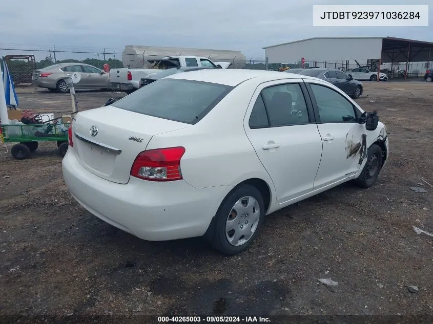 2007 Toyota Yaris VIN: JTDBT923971036284 Lot: 40265003