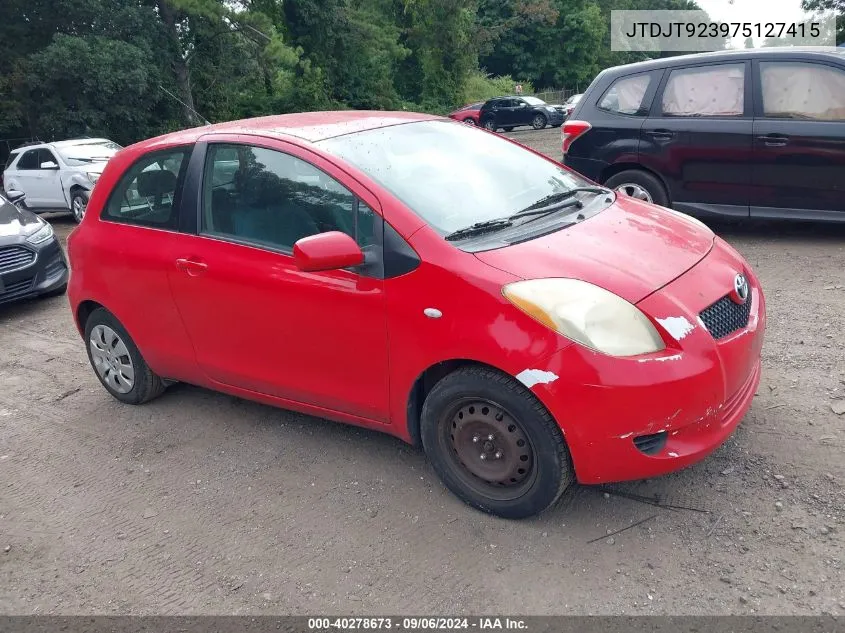 2007 Toyota Yaris VIN: JTDJT923975127415 Lot: 40278673