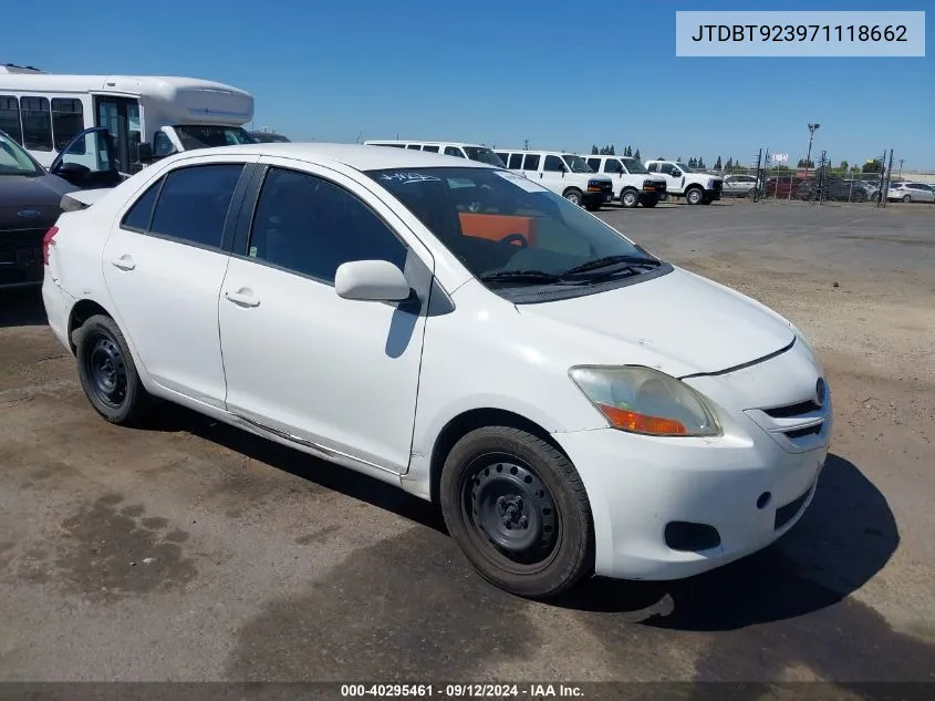 2007 Toyota Yaris VIN: JTDBT923971118662 Lot: 40295461