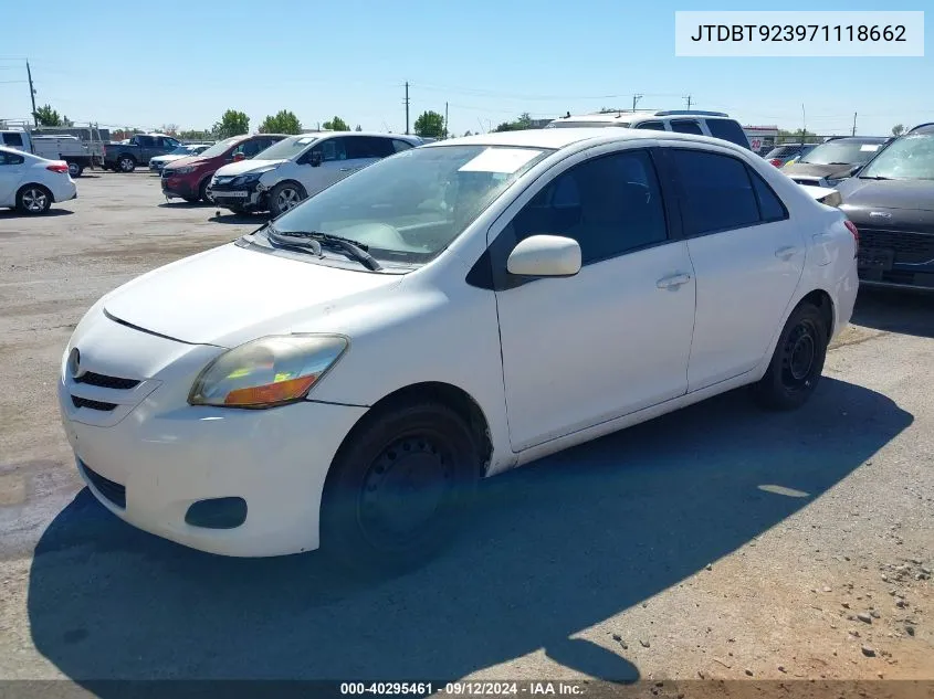 2007 Toyota Yaris VIN: JTDBT923971118662 Lot: 40295461