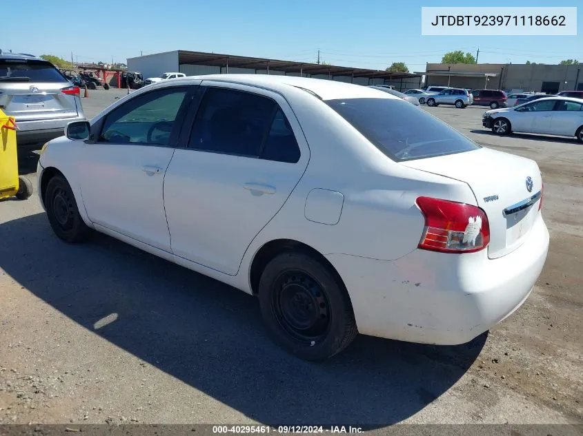 2007 Toyota Yaris VIN: JTDBT923971118662 Lot: 40295461