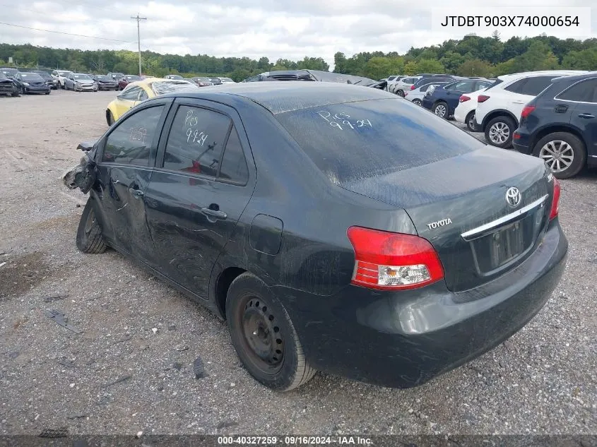 2007 Toyota Yaris VIN: JTDBT903X74000654 Lot: 40327259