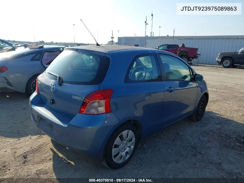 2007 Toyota Yaris VIN: JTDJT923975089863 Lot: 40370510