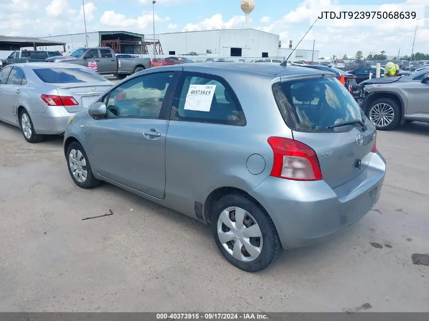 2007 Toyota Yaris VIN: JTDJT923975068639 Lot: 40373915