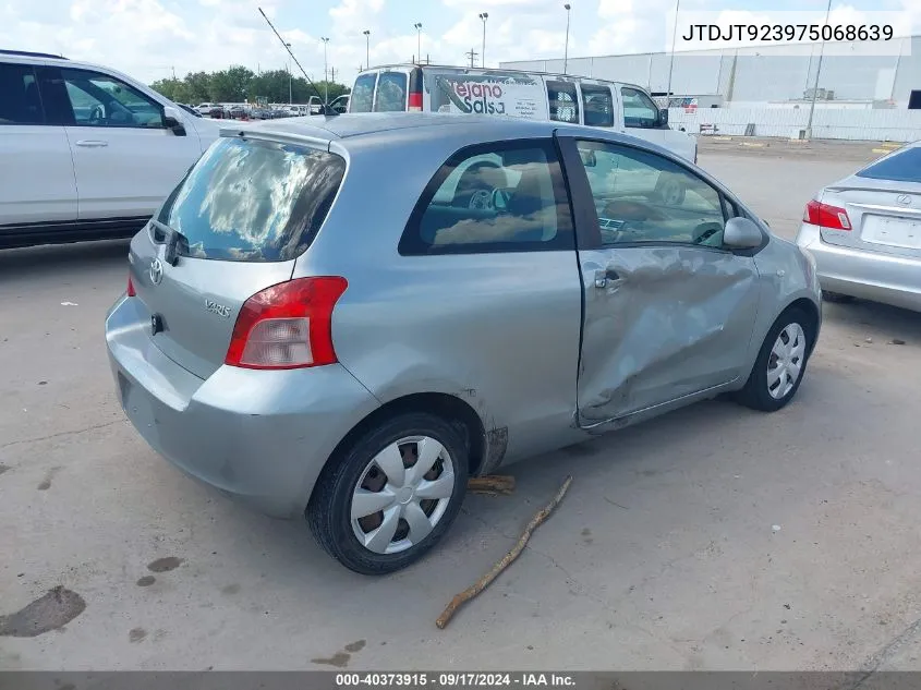 2007 Toyota Yaris VIN: JTDJT923975068639 Lot: 40373915