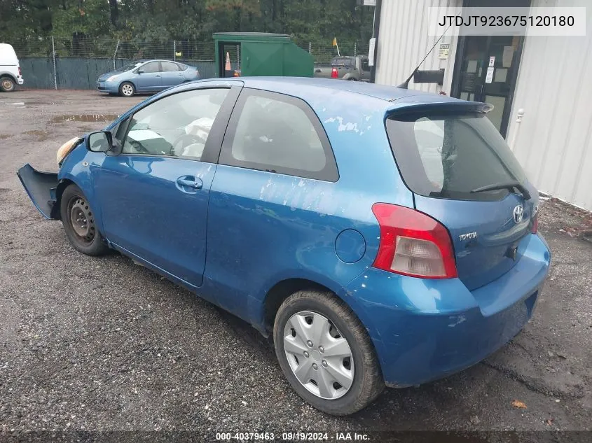 JTDJT923675120180 2007 Toyota Yaris